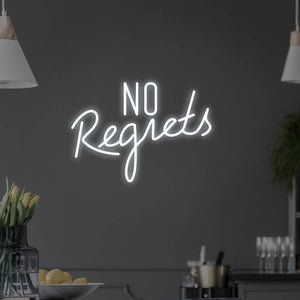 No Regrets LED Neon Sign - Pink