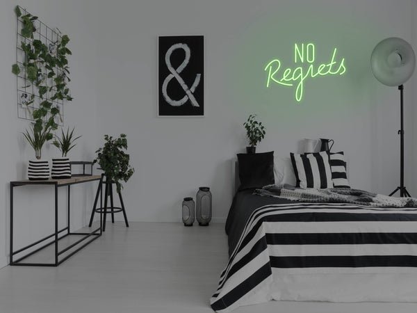 No Regrets LED Neon Sign - Green