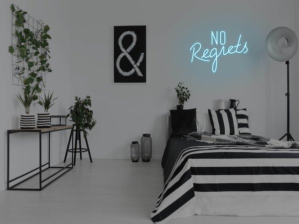 No Regrets LED Neon Sign - Blue