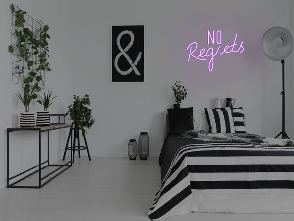 No Regrets LED Neon Sign - Purple