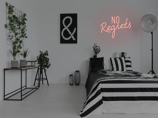 No Regrets LED Neon Sign - Red