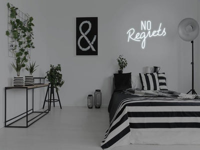 No Regrets LED Neon Sign - White