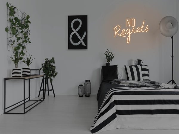 No Regrets LED Neon Sign - Orange