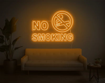 No Smoking LED Neon Sign - 26inch x 35inchOrange