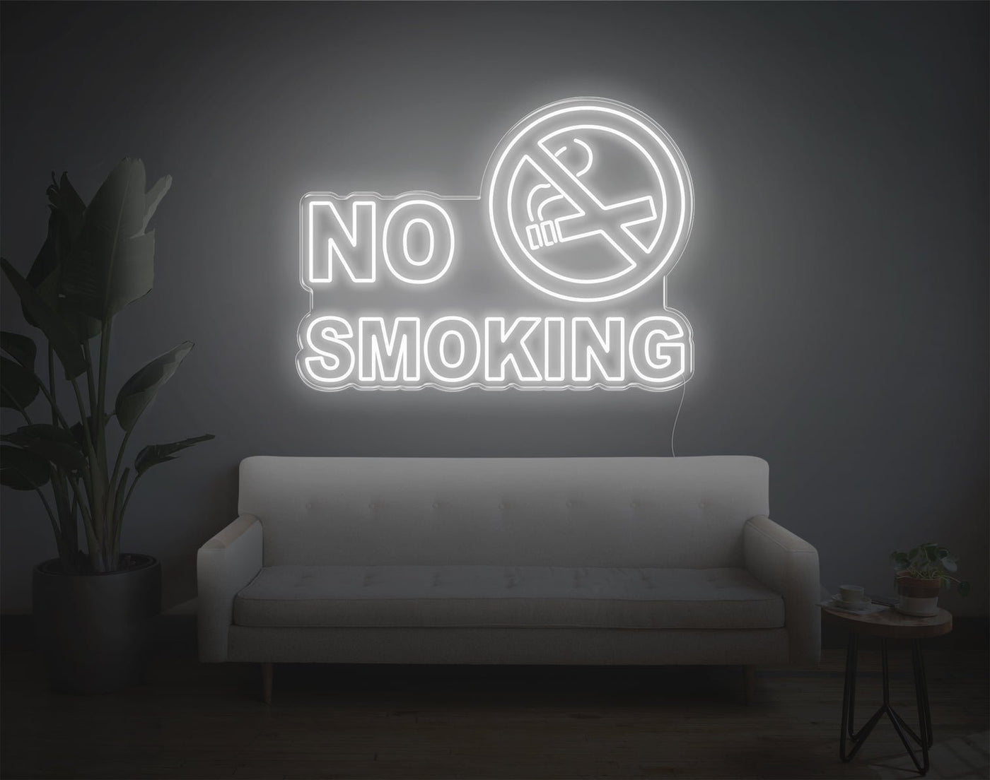 No Smoking LED Neon Sign - 26inch x 35inchWhite