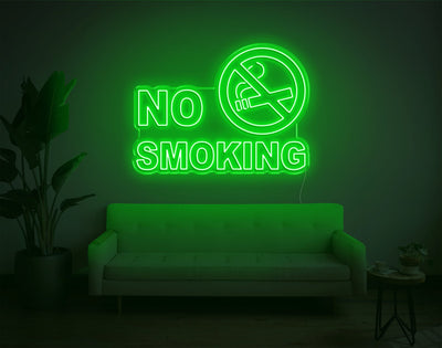 No Smoking LED Neon Sign - 26inch x 35inchGreen