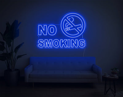 No Smoking LED Neon Sign - 26inch x 35inchBlue