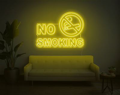 No Smoking LED Neon Sign - 26inch x 35inchYellow