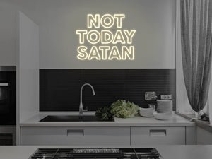 Not Today Satan LED Neon Sign - Pink