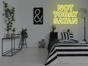 Not Today Satan LED Neon Sign - Pink