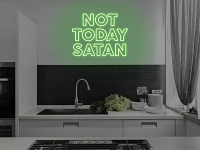 Not Today Satan LED Neon Sign - Green