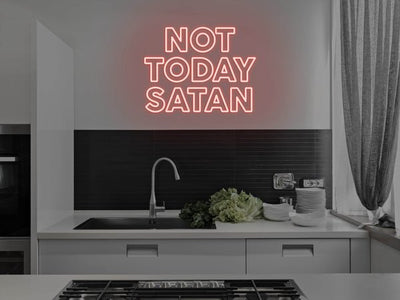 Not Today Satan LED Neon Sign - Red