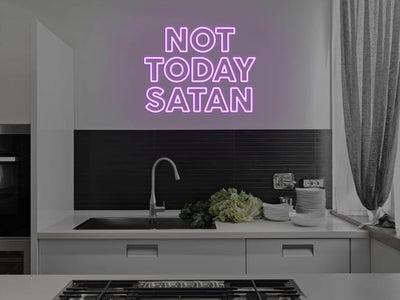 Not Today Satan LED Neon Sign - Purple