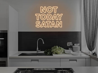 Not Today Satan LED Neon Sign - Orange