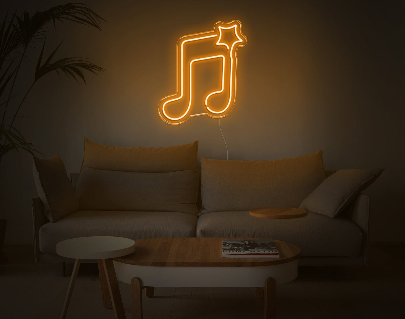 Note LED Neon Sign - 19inch x 16inchOrange