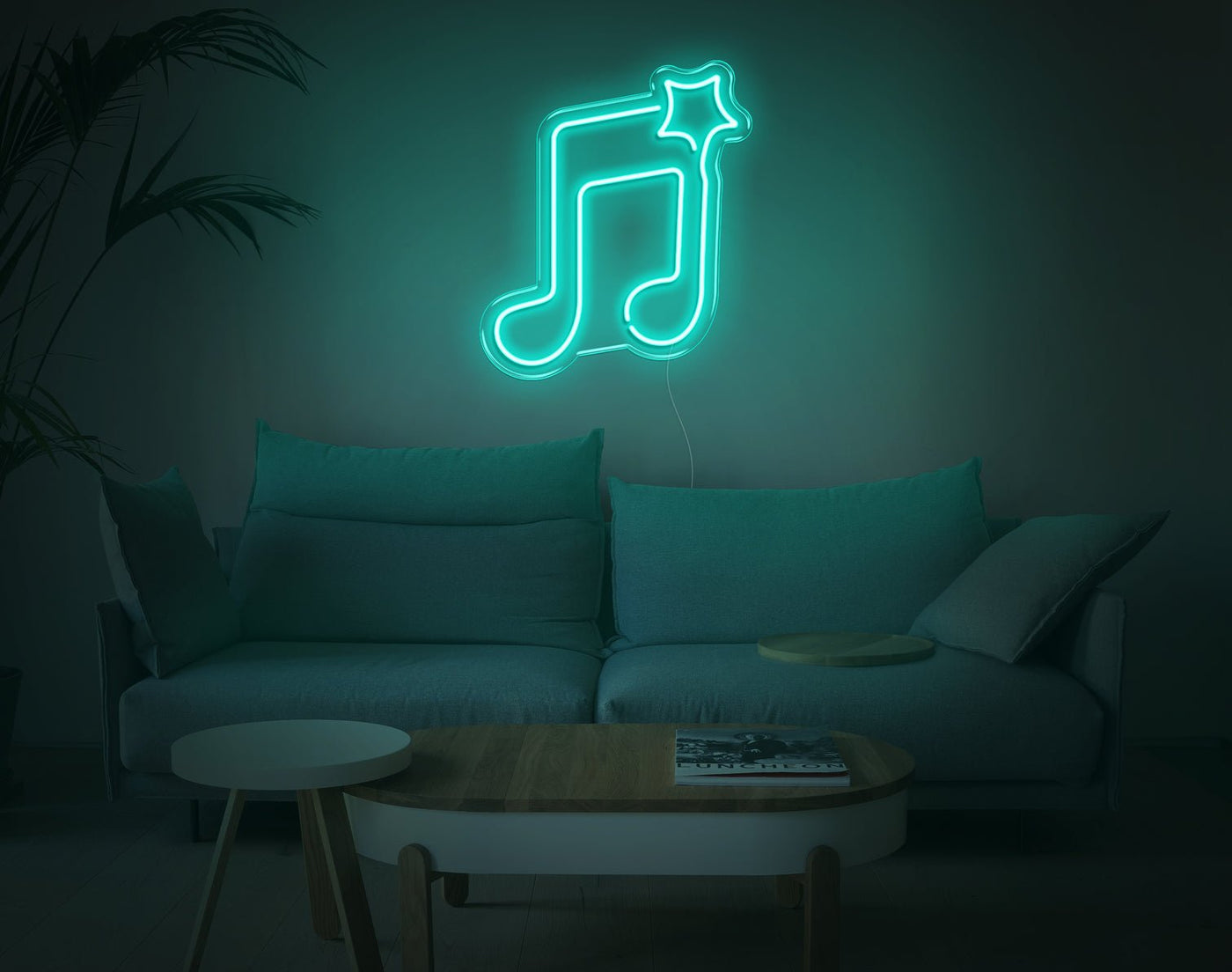 Note LED Neon Sign - 19inch x 16inchTurquoise
