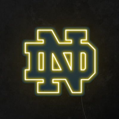 Notre Dame Football Neon Sign - White