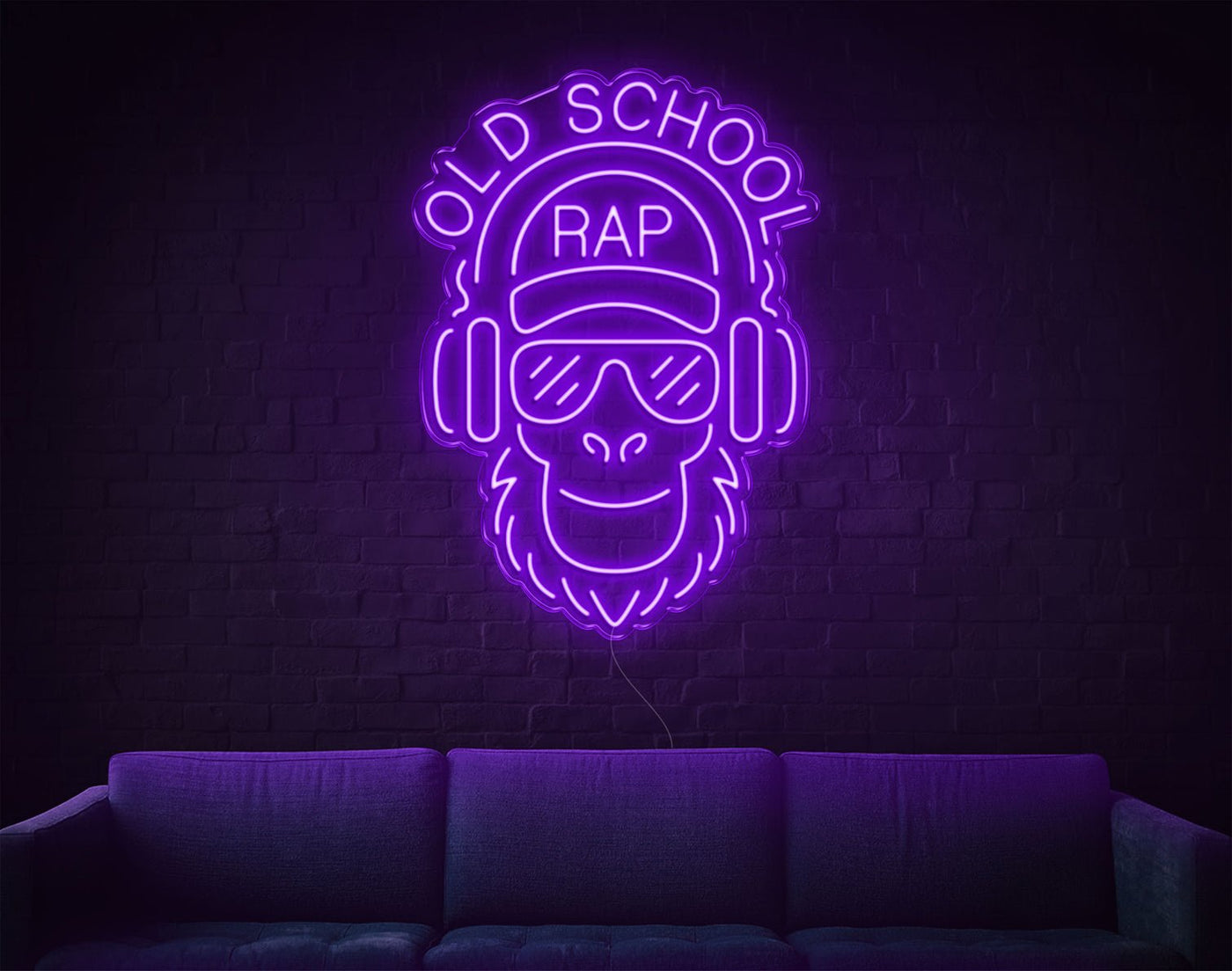 Old School Rap LED Neon Sign - 35inch x 25inchPurple