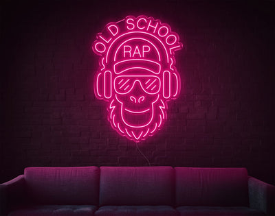 Old School Rap LED Neon Sign - 35inch x 25inchLight Pink