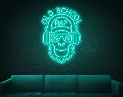 Old School Rap LED Neon Sign - 35inch x 25inchTurquoise
