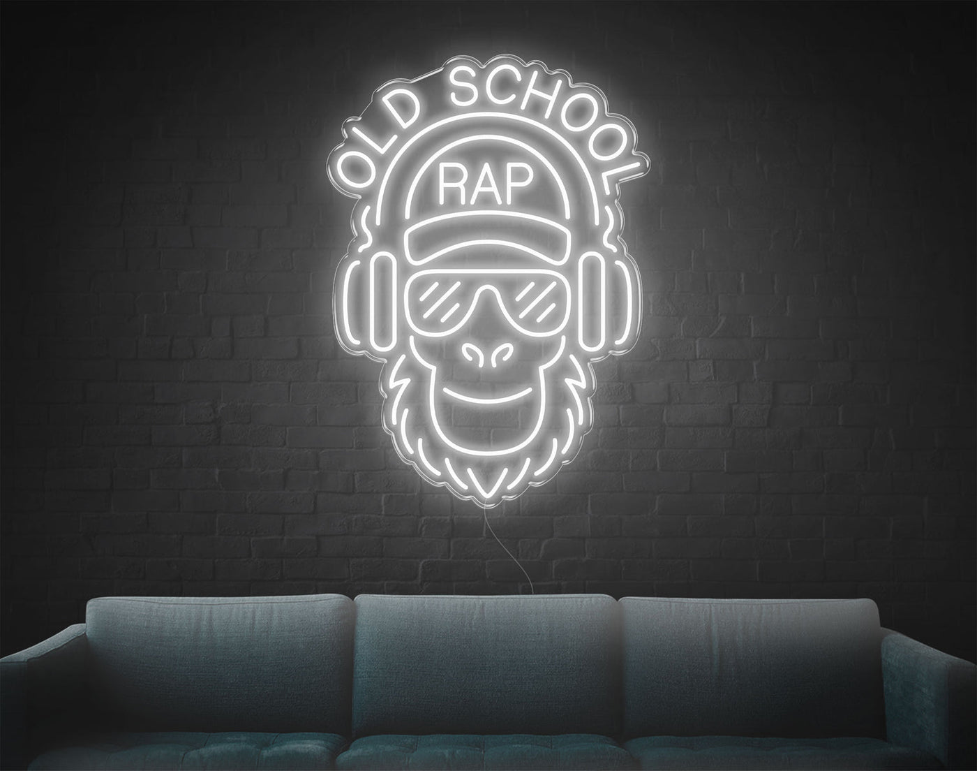 Old School Rap LED Neon Sign - 35inch x 25inchWhite