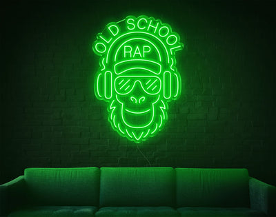 Old School Rap LED Neon Sign - 35inch x 25inchGreen