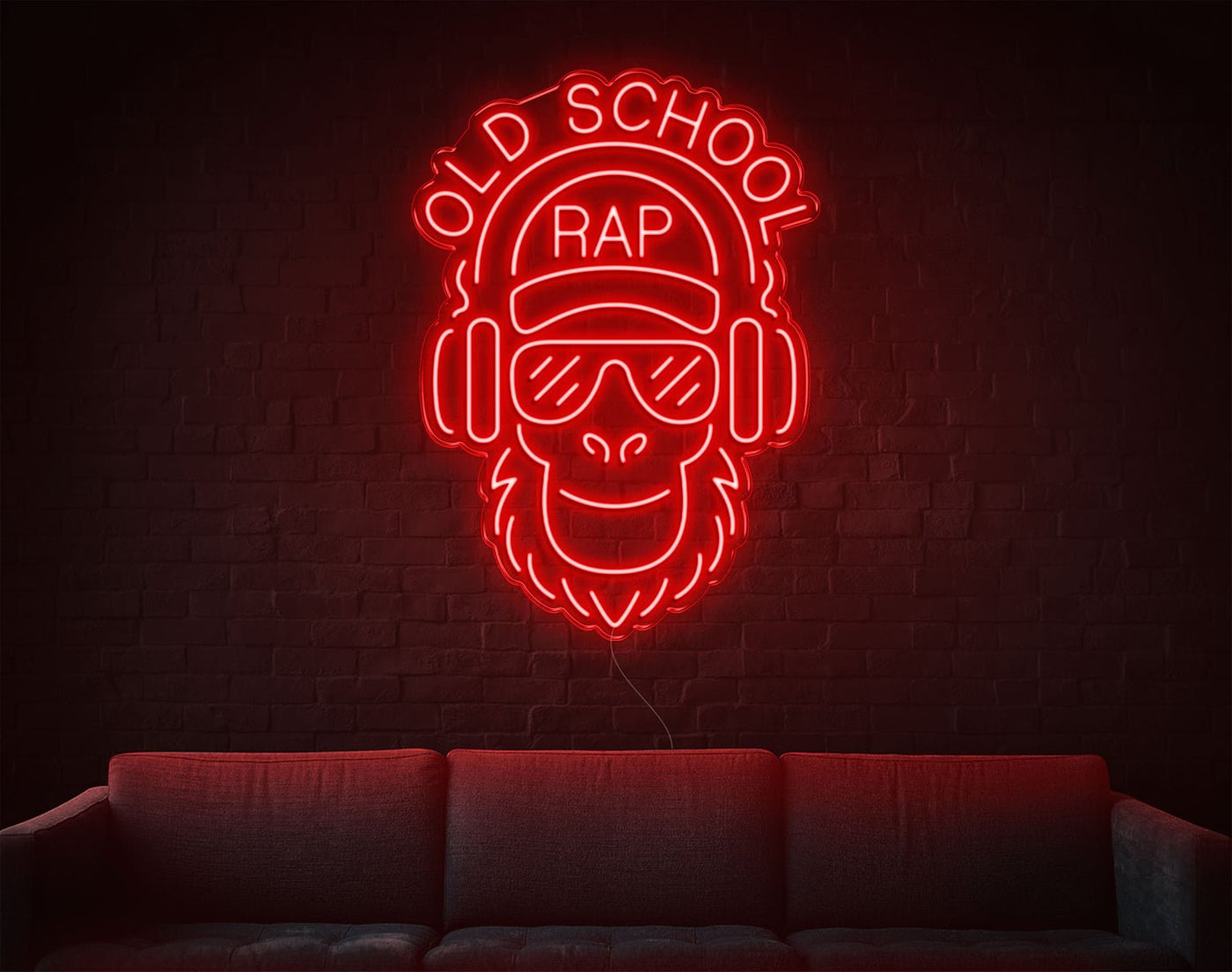 Old School Rap LED Neon Sign - 35inch x 25inchRed