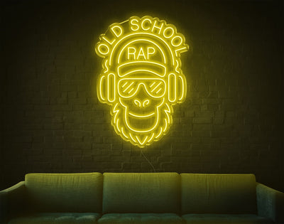 Old School Rap LED Neon Sign - 35inch x 25inchYellow