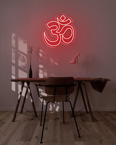 OM LED neon sign - 22inch x 22inchRed