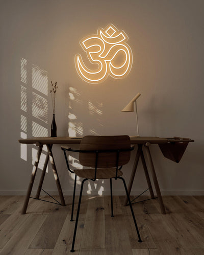 OM LED neon sign - 22inch x 22inchTurquoise