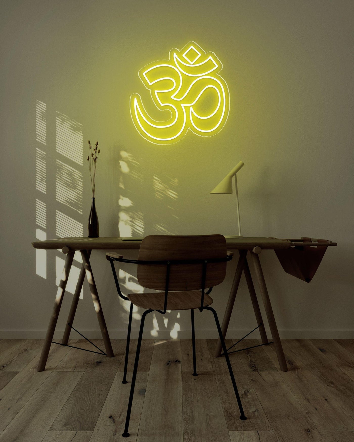 OM LED neon sign - 22inch x 22inchYellow