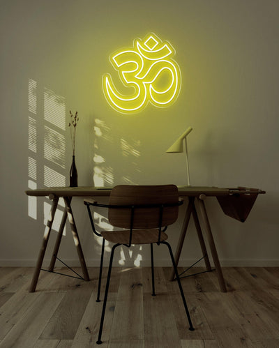OM LED neon sign - 22inch x 22inchYellow