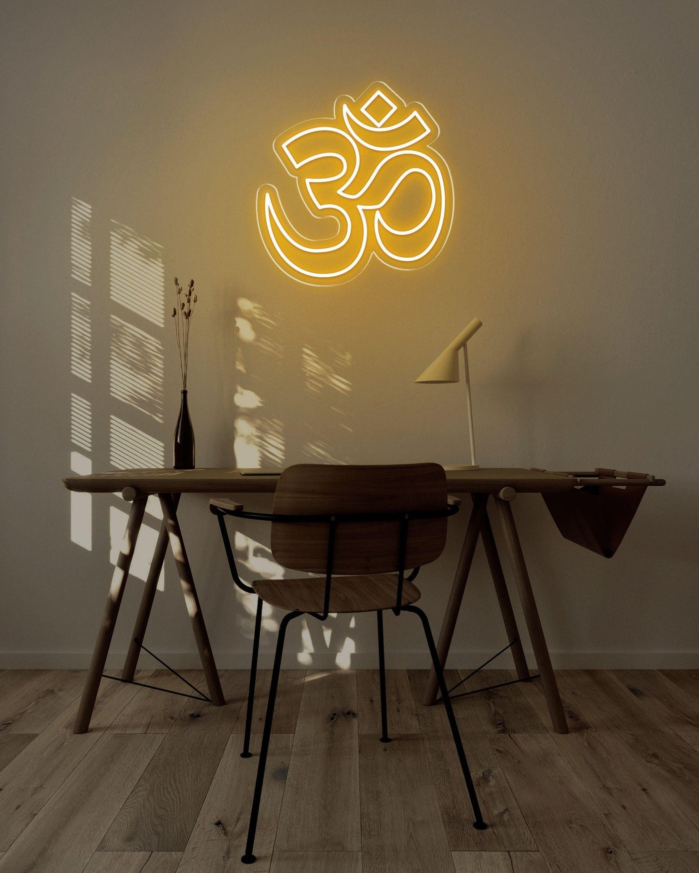 OM LED neon sign - 22inch x 22inchGold