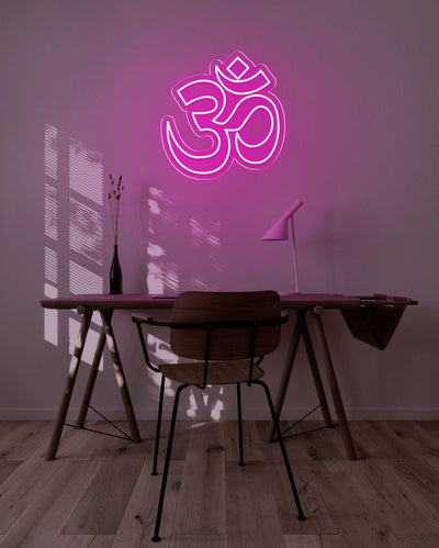 OM LED neon sign - 22inch x 22inchHot Pink