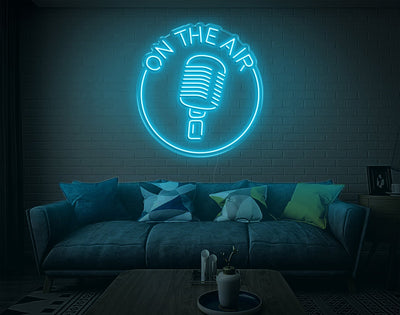On The Air LED Neon Sign - 27inch x 26inchLight Blue