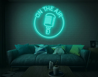 On The Air LED Neon Sign - 27inch x 26inchTurquoise