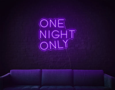 One Night Only LED Neon Sign - 19inch x 21inchPurple