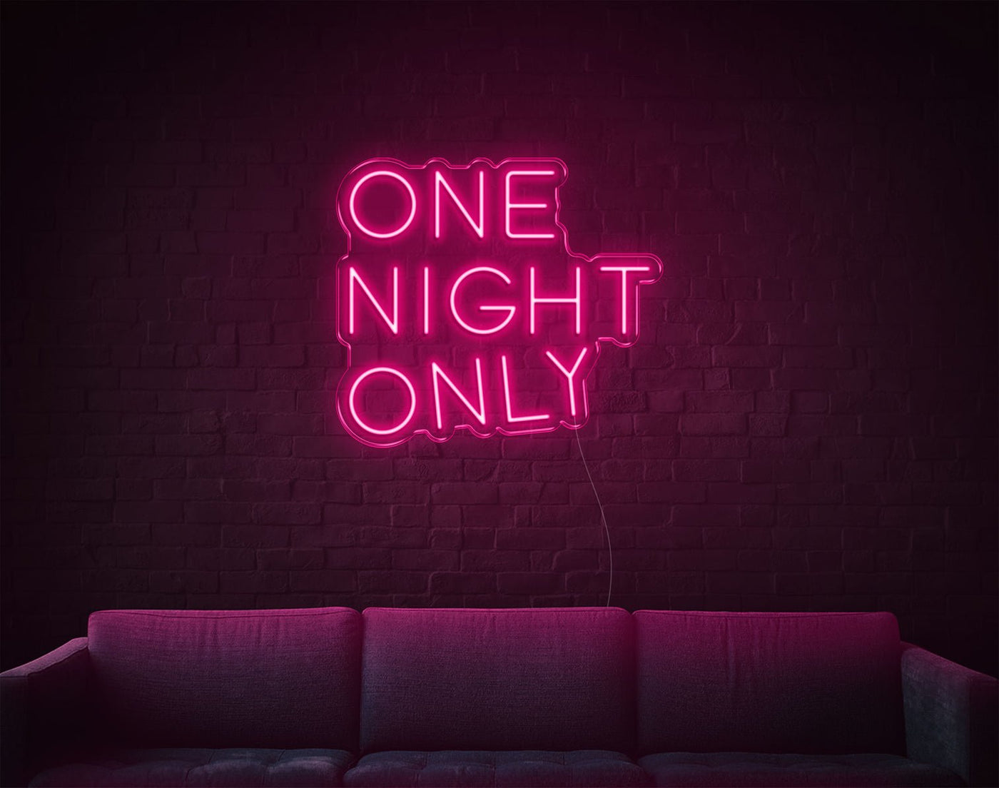 One Night Only LED Neon Sign - 19inch x 21inchLight Pink