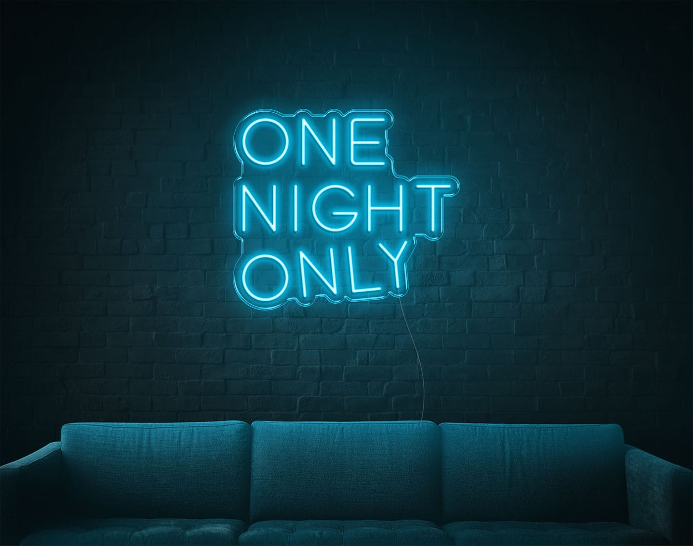 One Night Only LED Neon Sign - 19inch x 21inchLight Blue