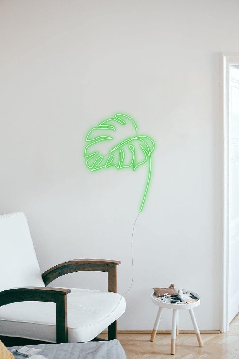 Palm Leaf Neon Sign - White