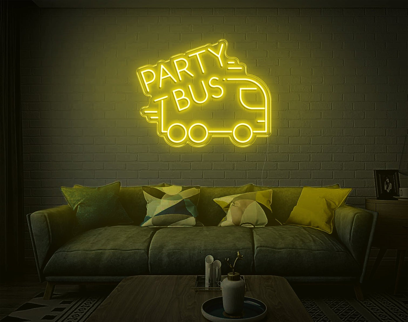 Party Bus LED Neon Sign - 19inch x 24inchHot Pink