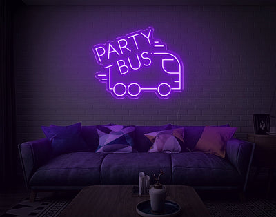 Party Bus LED Neon Sign - 19inch x 24inchHot Pink