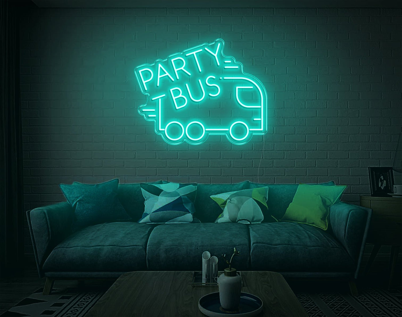 Party Bus LED Neon Sign - 19inch x 24inchHot Pink