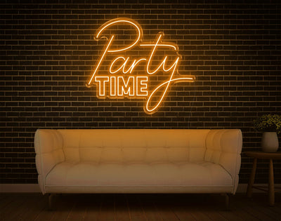 Party Time LED Neon Sign - 27inch x 31inchOrange