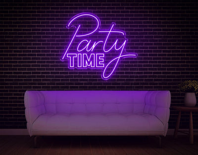 Party Time LED Neon Sign - 27inch x 31inchPurple