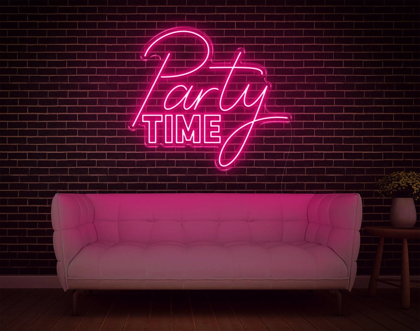 Party Time LED Neon Sign - 27inch x 31inchLight Pink