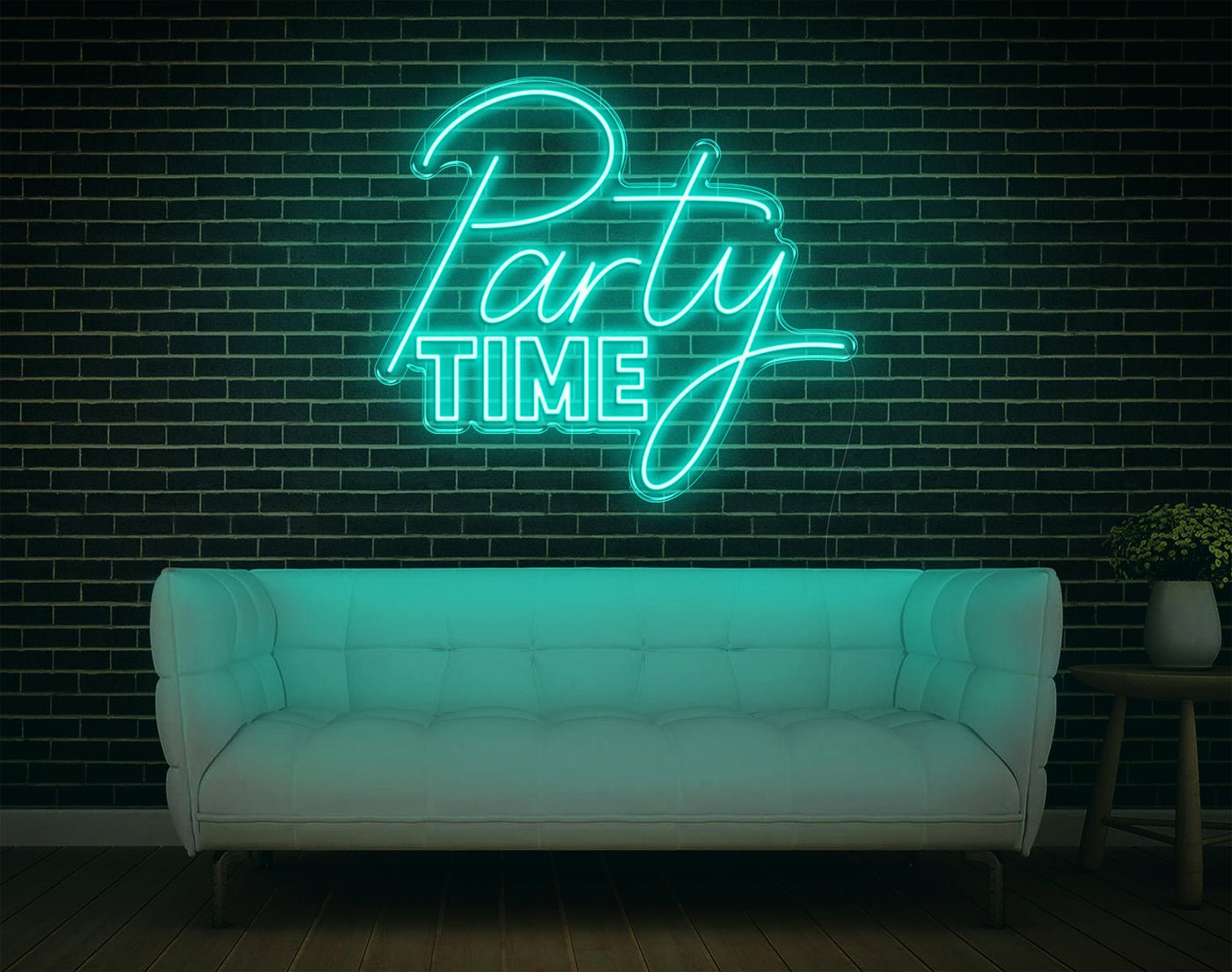 Party Time LED Neon Sign - 27inch x 31inchTurquoise