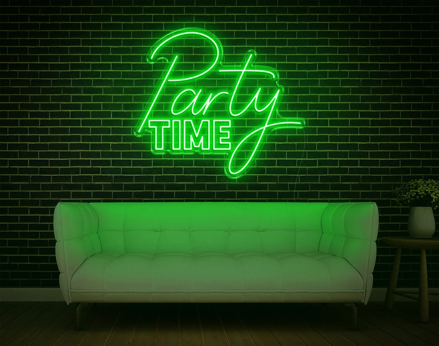 Party Time LED Neon Sign - 27inch x 31inchGreen