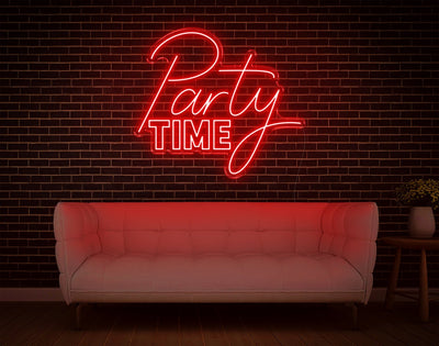 Party Time LED Neon Sign - 27inch x 31inchRed