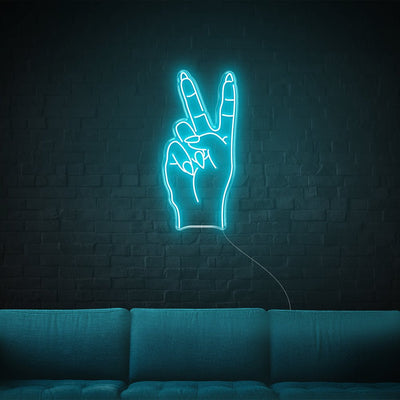 Peace Sign LED Neon Sign - 14inch x 30inchTurquoise